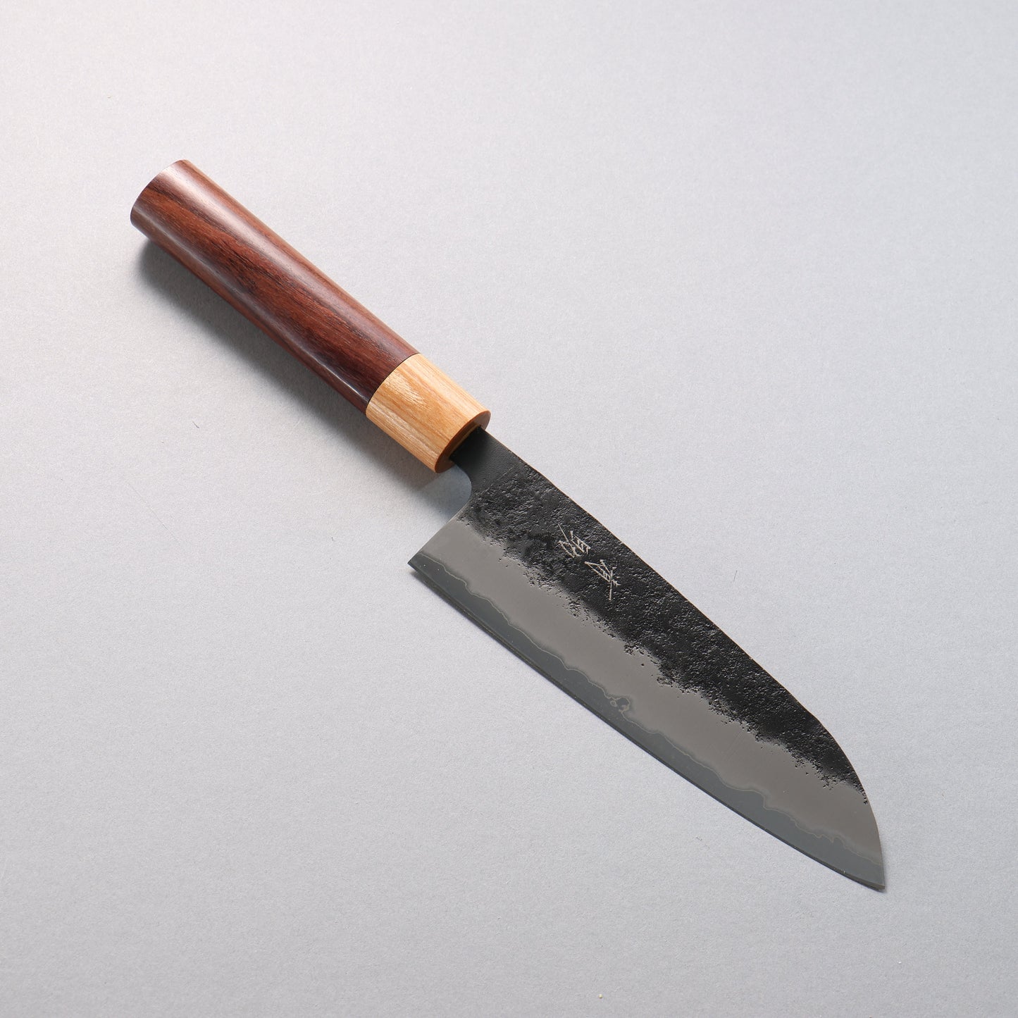 清助 青スーパー鋼 黒梨地 三徳包丁 170mm 紫檀 (口輪:白合板)柄 - 清助刃物
