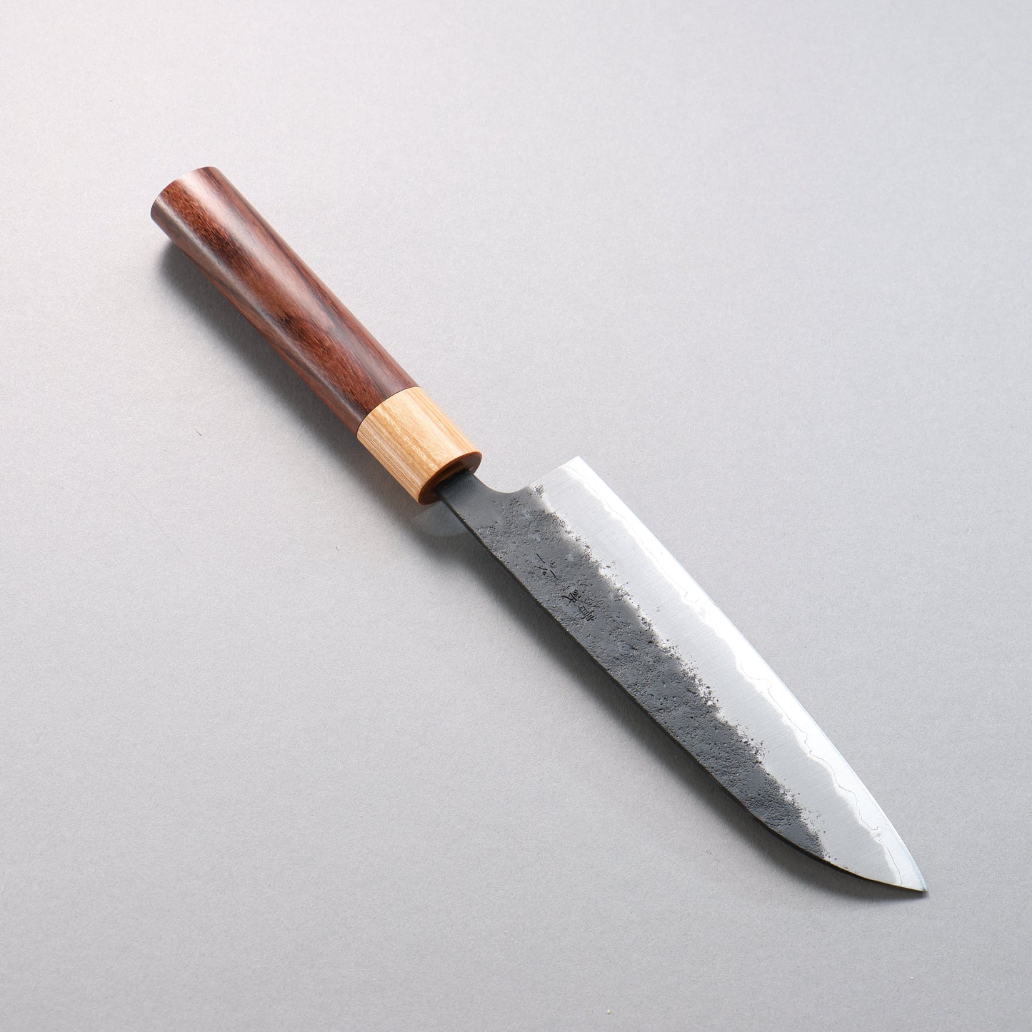 清助 青スーパー鋼 黒梨地 三徳包丁 170mm 紫檀 (口輪:白合板)柄 - 清助刃物