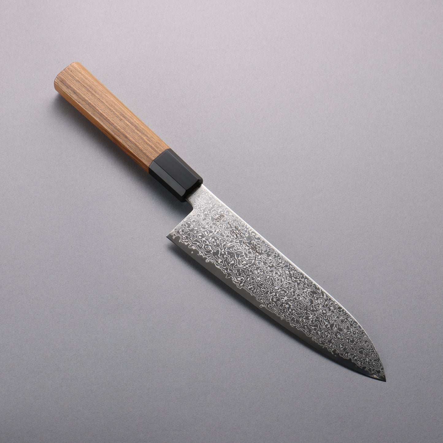 清助 SG2 ダマスカス 磨き仕上げ 三徳包丁 180mm チーク (口輪:黒水牛)柄 - 清助刃物
