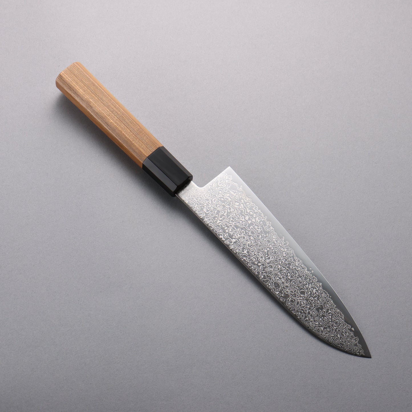 清助 SG2 ダマスカス 磨き仕上げ 三徳包丁 180mm チーク (口輪:黒水牛)柄 - 清助刃物