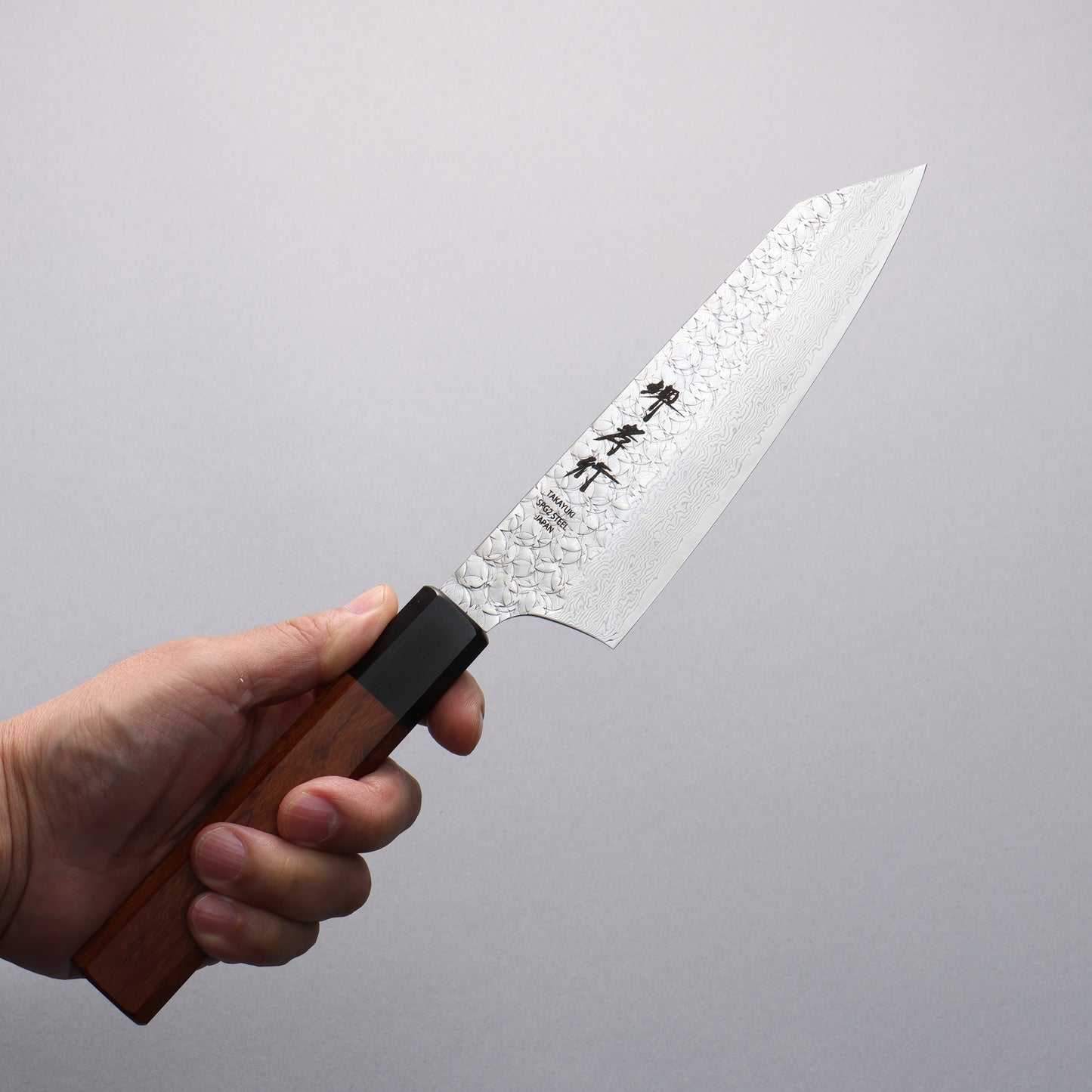 堺 孝行 SG2 ダマスカス 剣型三徳包丁 160mm 紫檀 (口輪:黒合板)柄 - 清助刃物