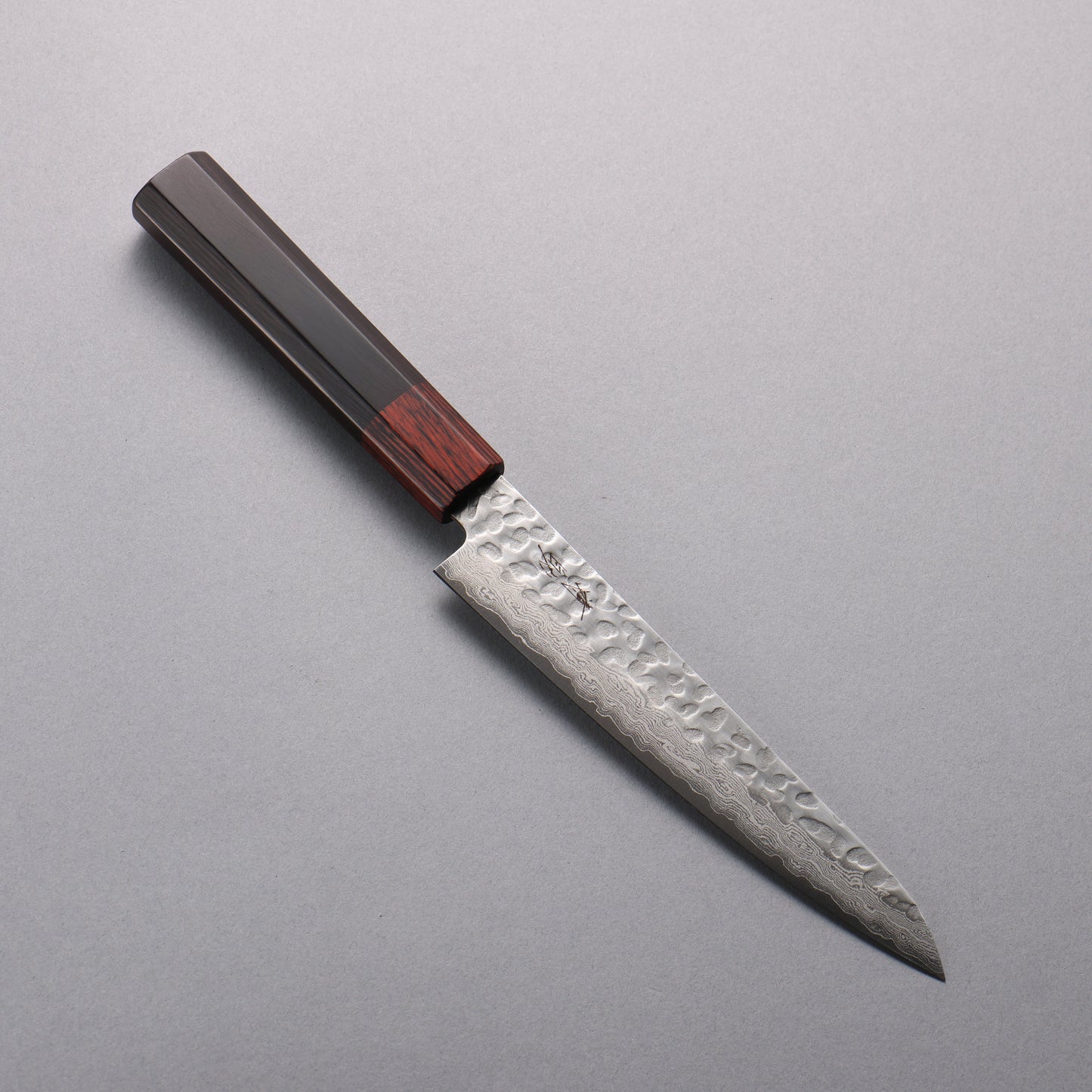 清助 V金10号 33層ダマスカス 鎚目 ペティーナイフ 150mm 黒合板柄 - 清助刃物