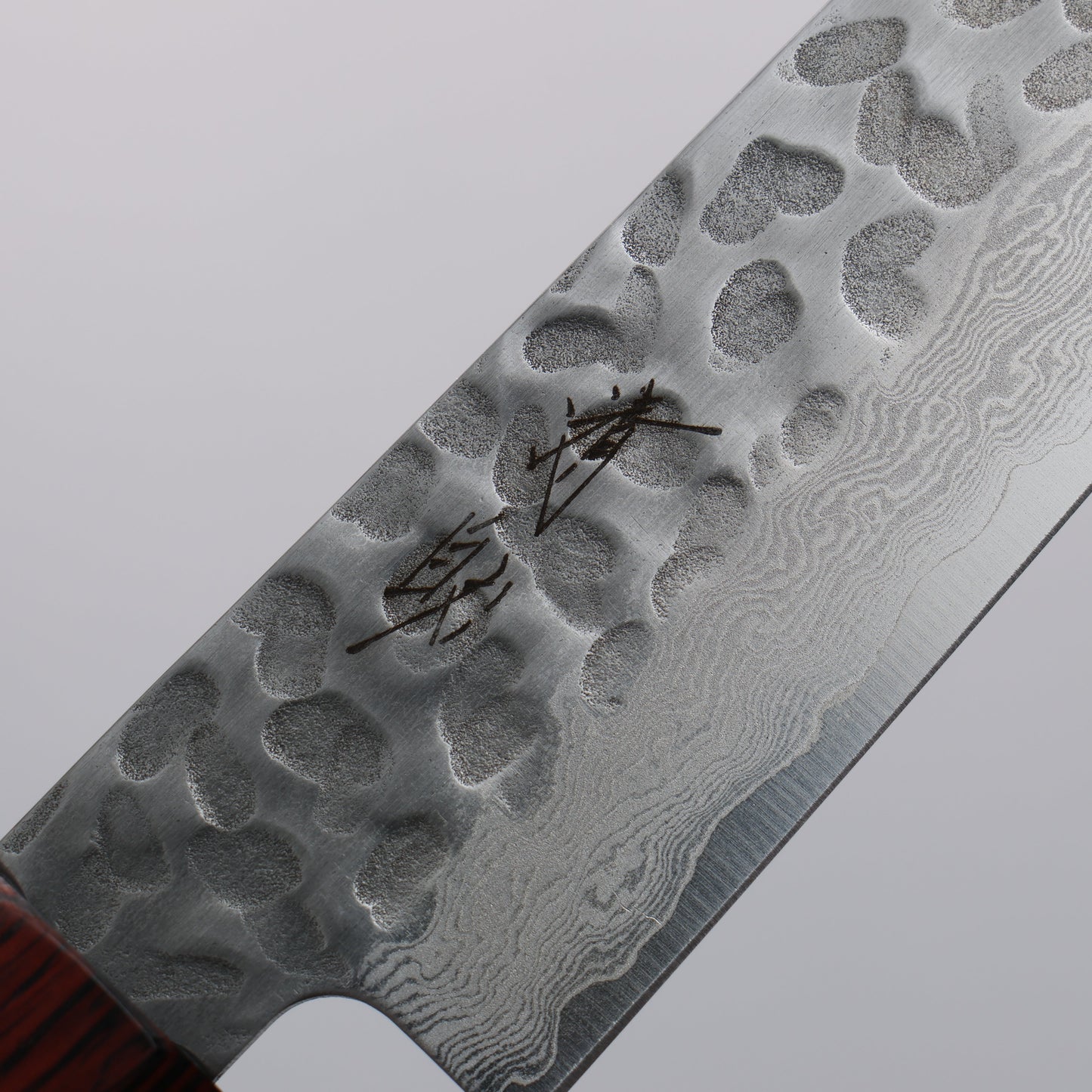 清助 V金10号 33層ダマスカス 鎚目 ペティーナイフ 150mm 黒合板柄 - 清助刃物