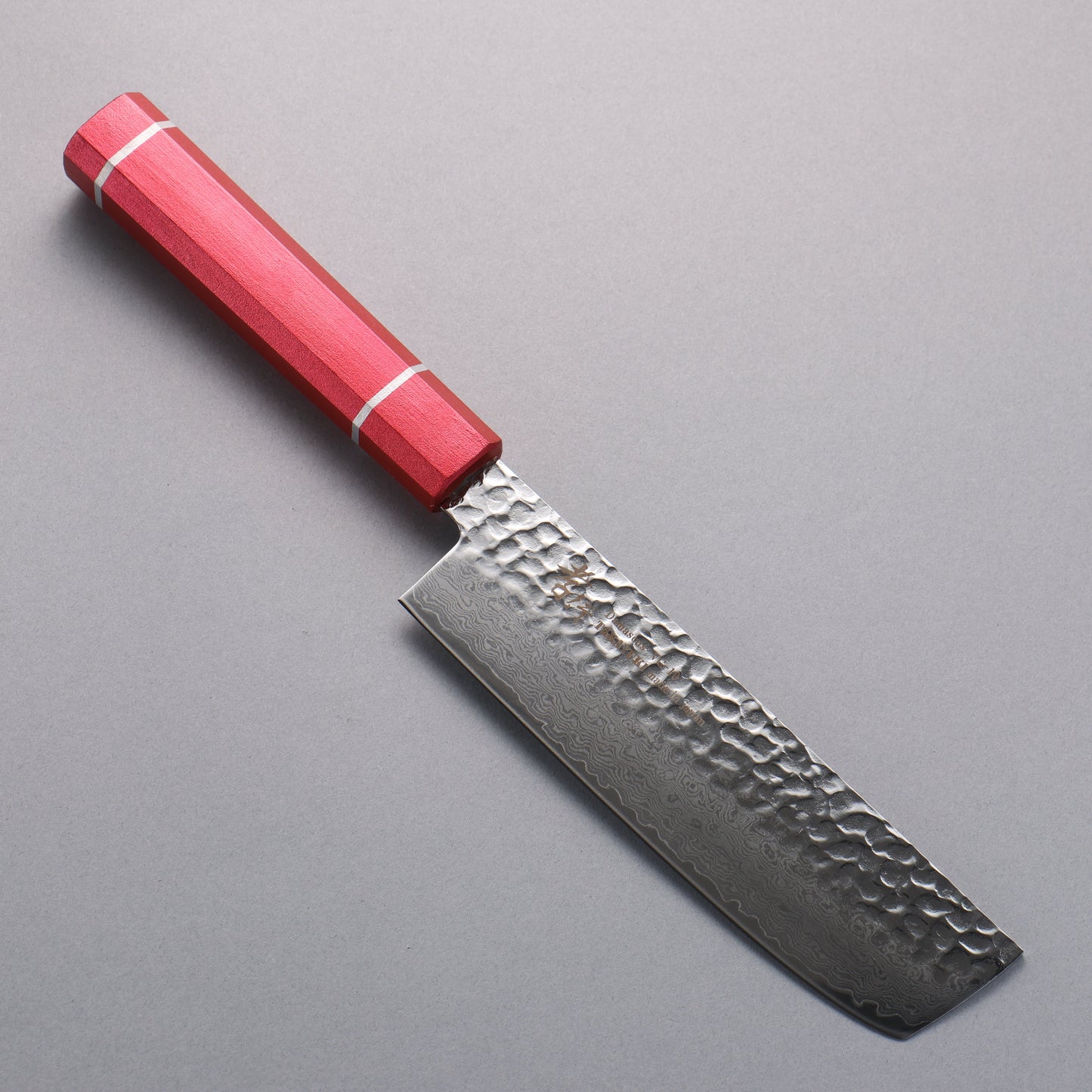 堺 孝行 V金10号 33層ダマスカス 菜切包丁 160mm 樫の木漆塗り(皇赤)柄 - 清助刃物