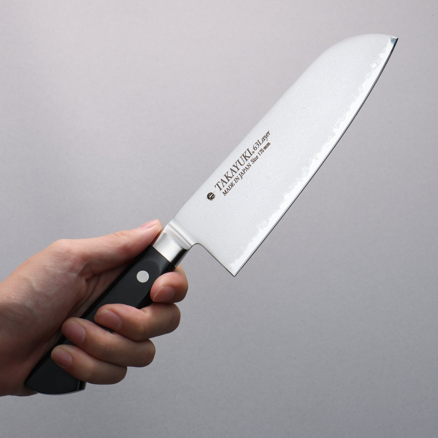 堺 孝行 モリブデン鋼(MOL) 63層ダマスカス 三徳包丁 180mm - 清助刃物