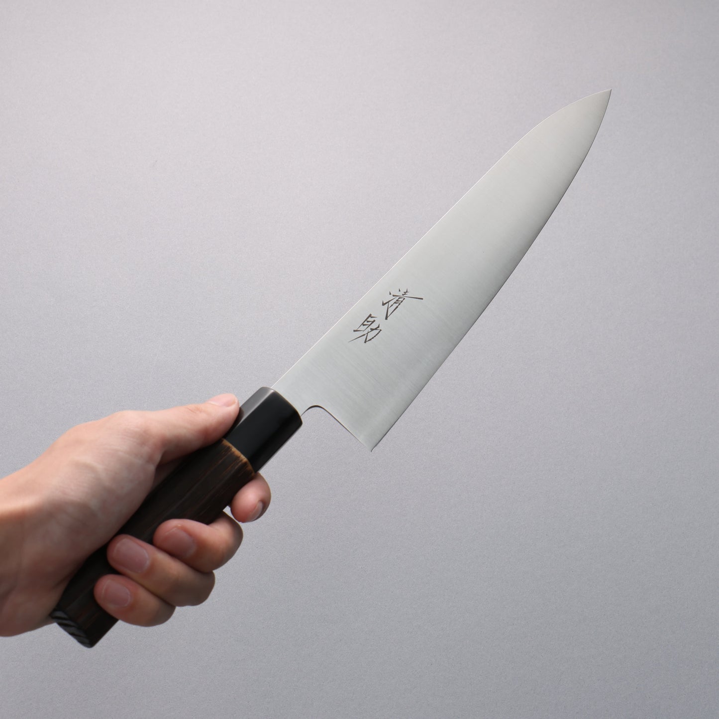 清助 スウェーデン鋼 牛刀包丁 240mm 焼き栗柄 - 清助刃物