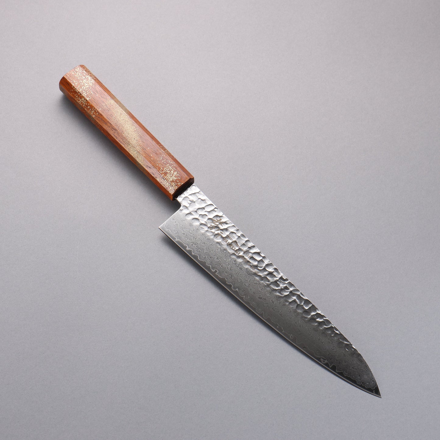 堺 孝行 V金10号 33層ダマスカス 牛刀包丁 210mm 樫の木漆塗り(星連)柄 - 清助刃物