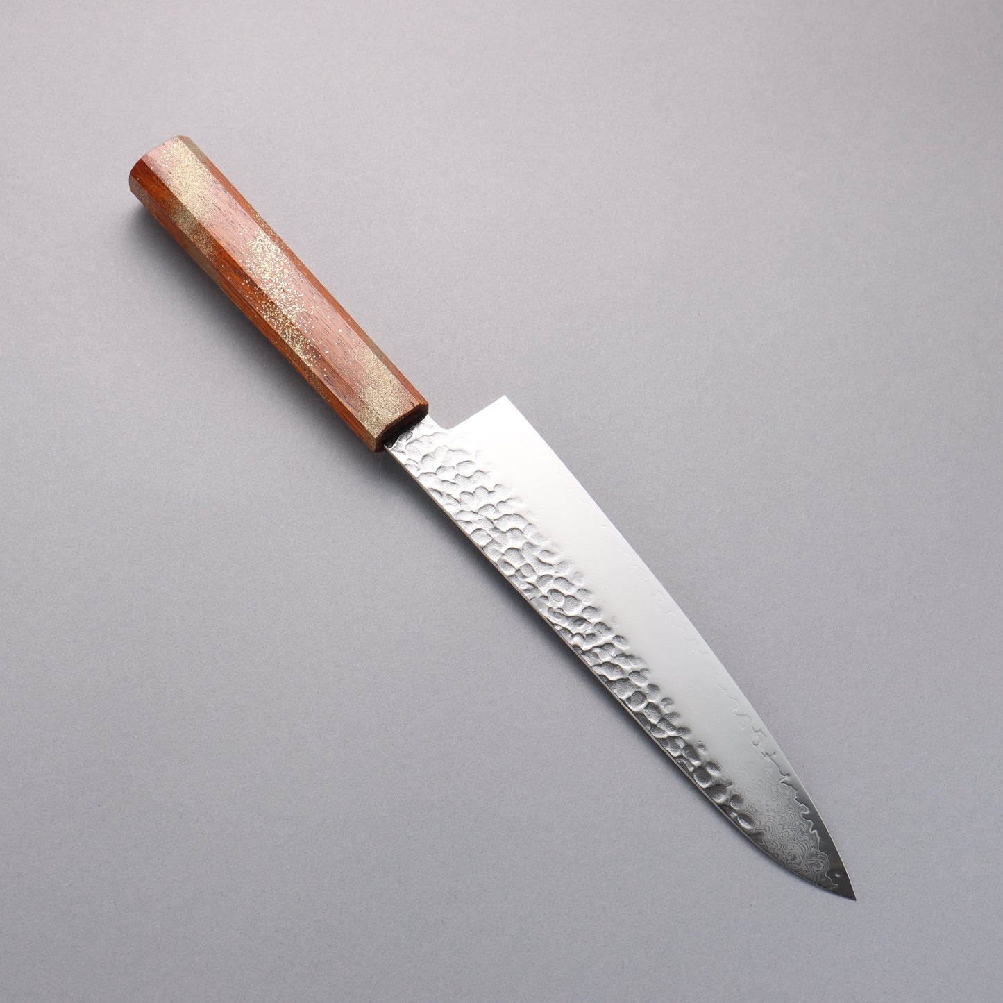 堺 孝行 V金10号 33層ダマスカス 牛刀包丁 210mm 樫の木漆塗り(星連)柄 - 清助刃物