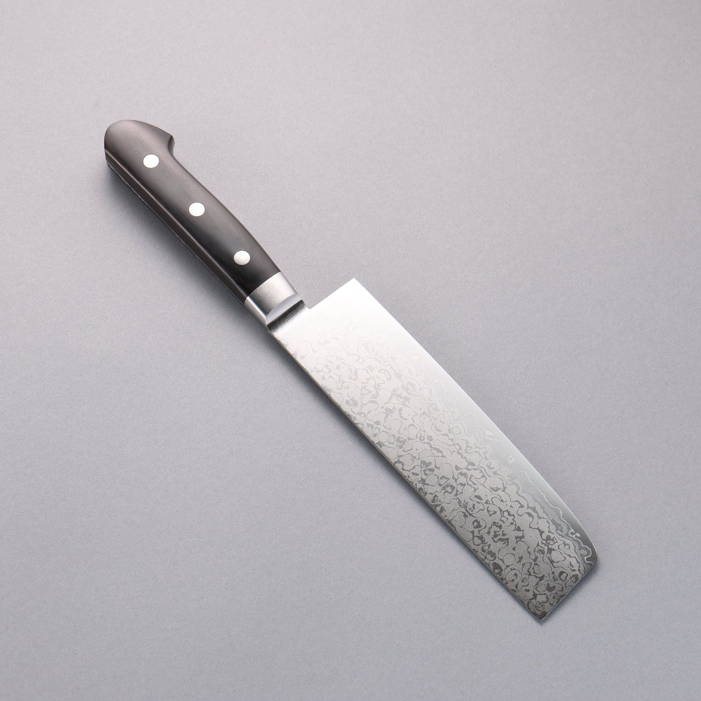 清助 V金10号 8層ダマスカス 磨き仕上げ 菜切包丁 165mm 黒合板柄 - 清助刃物