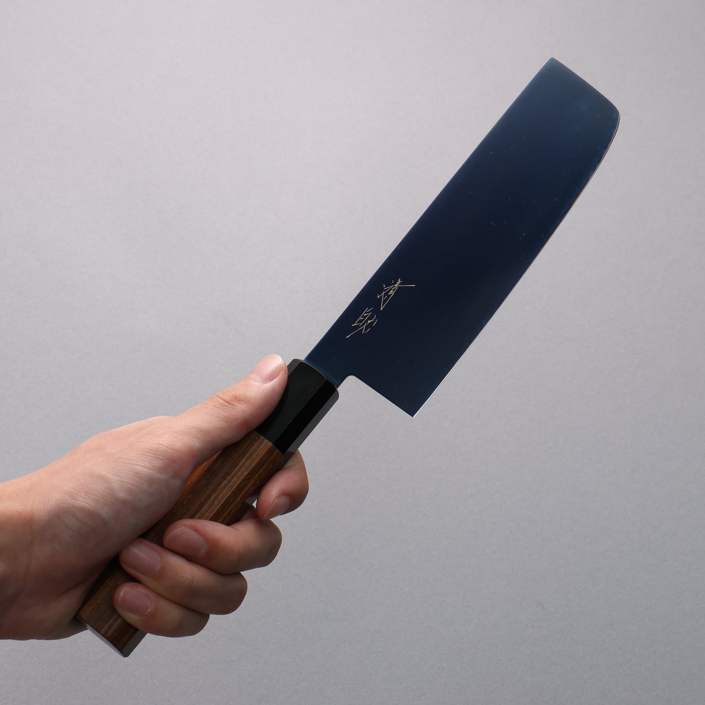 清助 SK-85鋼 イオンプレーティング 菜切包丁 160mm チーク (口輪:黒プラスチック)柄 - 清助刃物