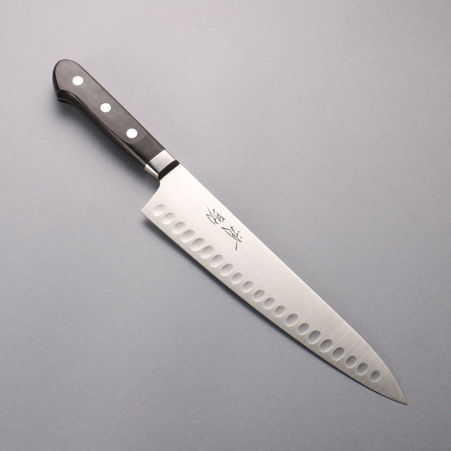 清助 スウェーデン鋼 牛刀サーモン 240mm 黒合板柄 - 清助刃物