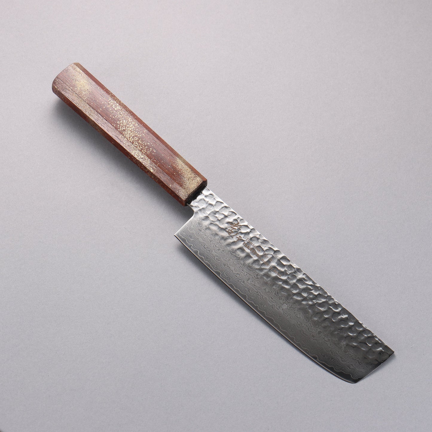 堺 孝行 V金10号 33層ダマスカス 菜切包丁 160mm 樫の木漆塗り(星連)柄 - 清助刃物