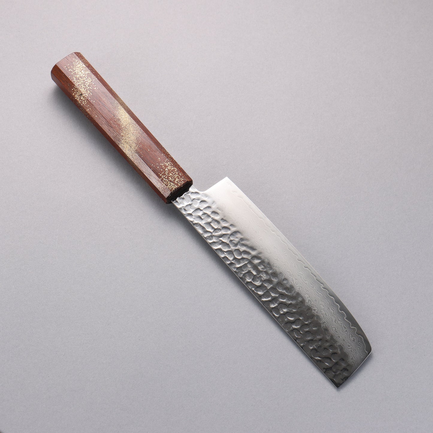 堺 孝行 V金10号 33層ダマスカス 菜切包丁 160mm 樫の木漆塗り(星連)柄 - 清助刃物