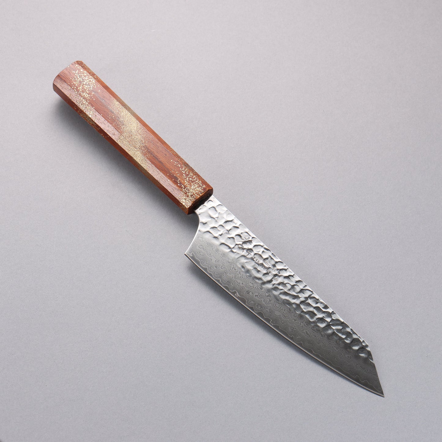 堺 孝行 V金10号 33層ダマスカス 剣型三徳包丁 160mm 樫の木漆塗り(星連)柄 - 清助刃物