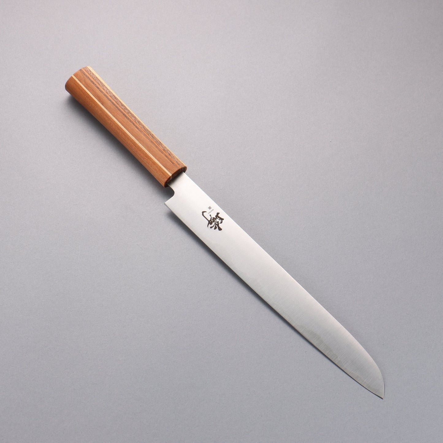 田中 誠貴 瞬(まじろ) 銀三鋼 パン切り包丁 240mm 楓桜ウォルナット柄 - 清助刃物