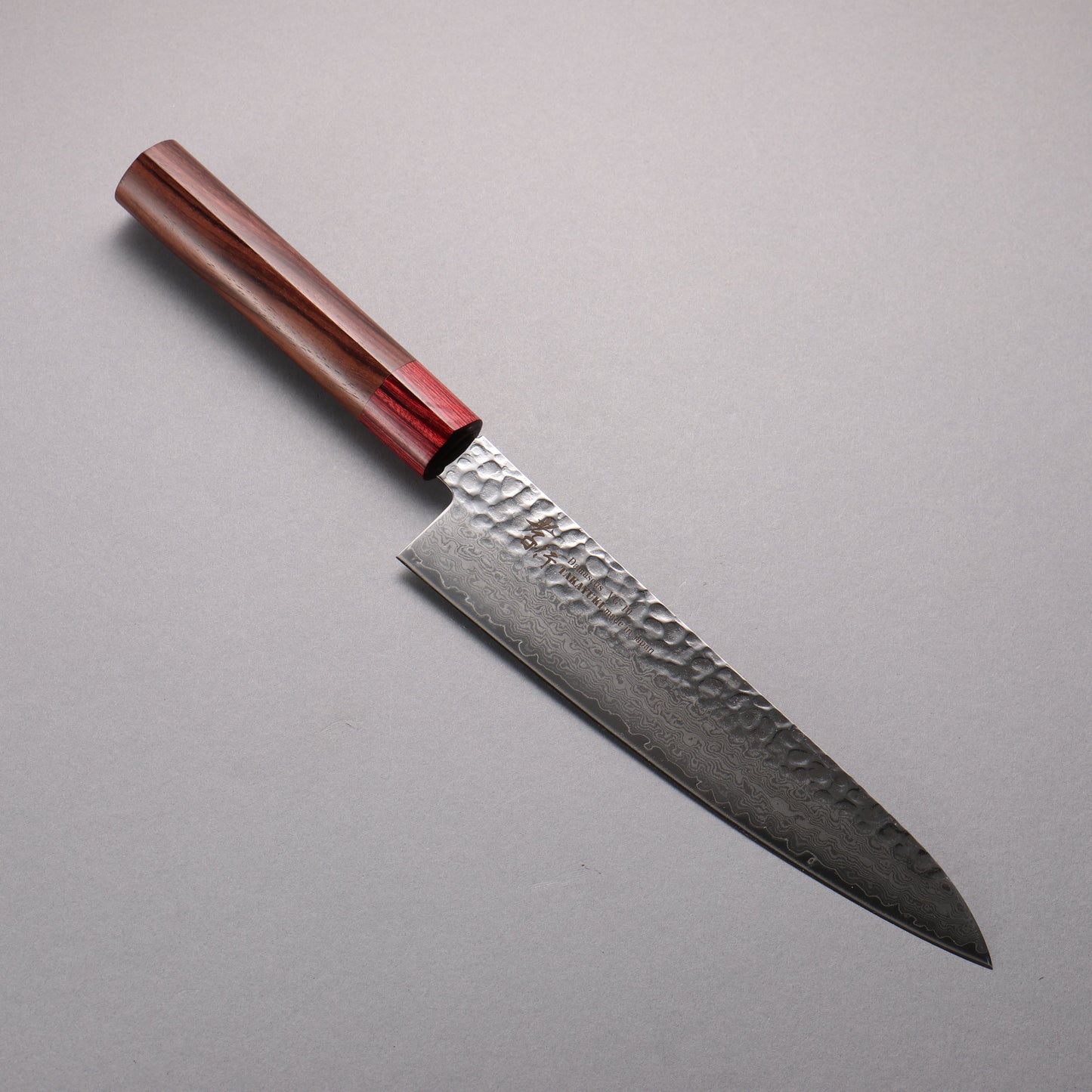 堺 孝行 VG10 33層 鎚目 ダマスカス 牛刀包丁 210mm 紫檀 (口輪:赤合板)柄 - 清助刃物