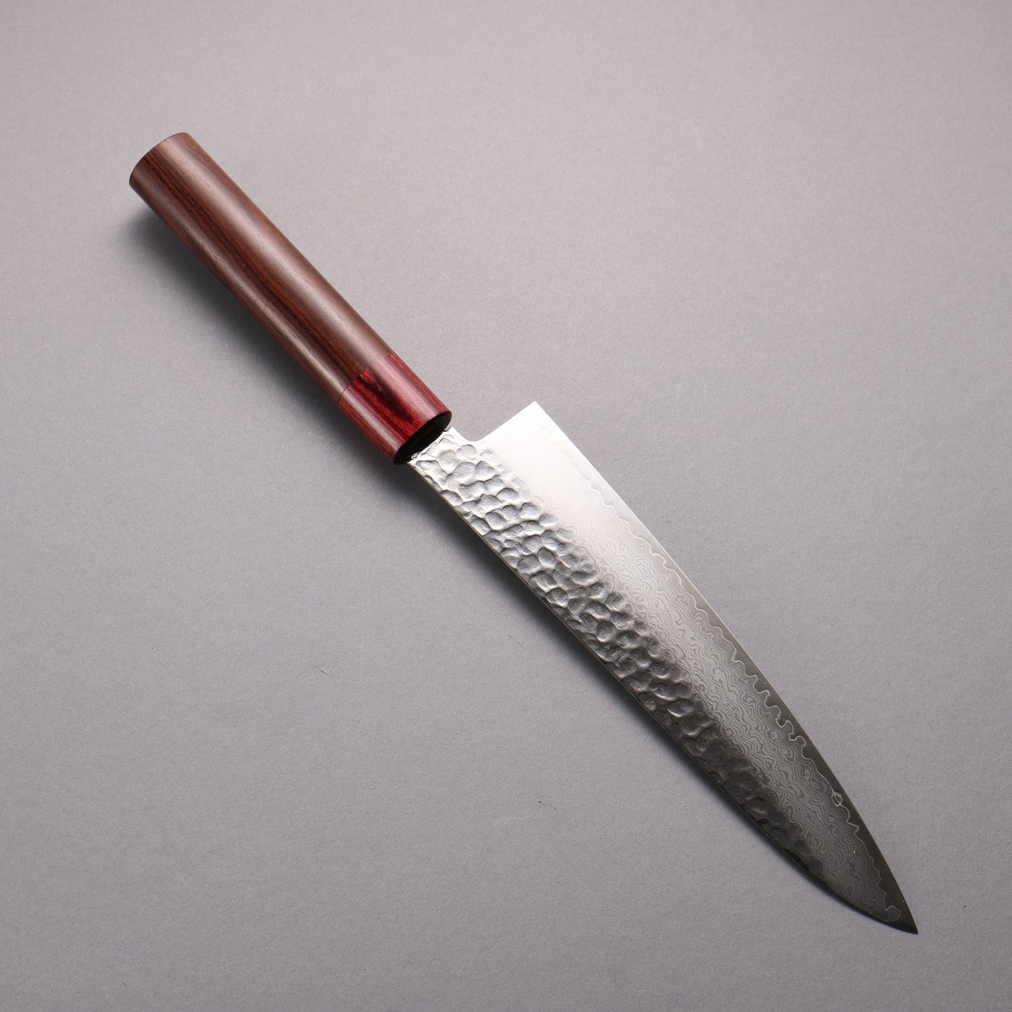 堺 孝行 VG10 33層 鎚目 ダマスカス 牛刀包丁 210mm 紫檀 (口輪:赤合板)柄 - 清助刃物