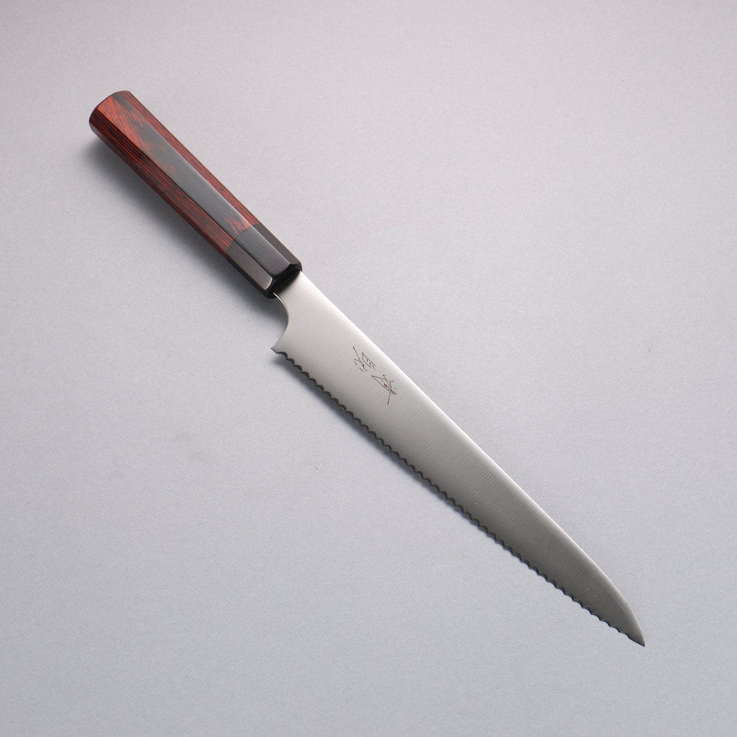 清助 ステンレス鋼 パン切り包丁 240mm 赤合板柄 - 清助刃物