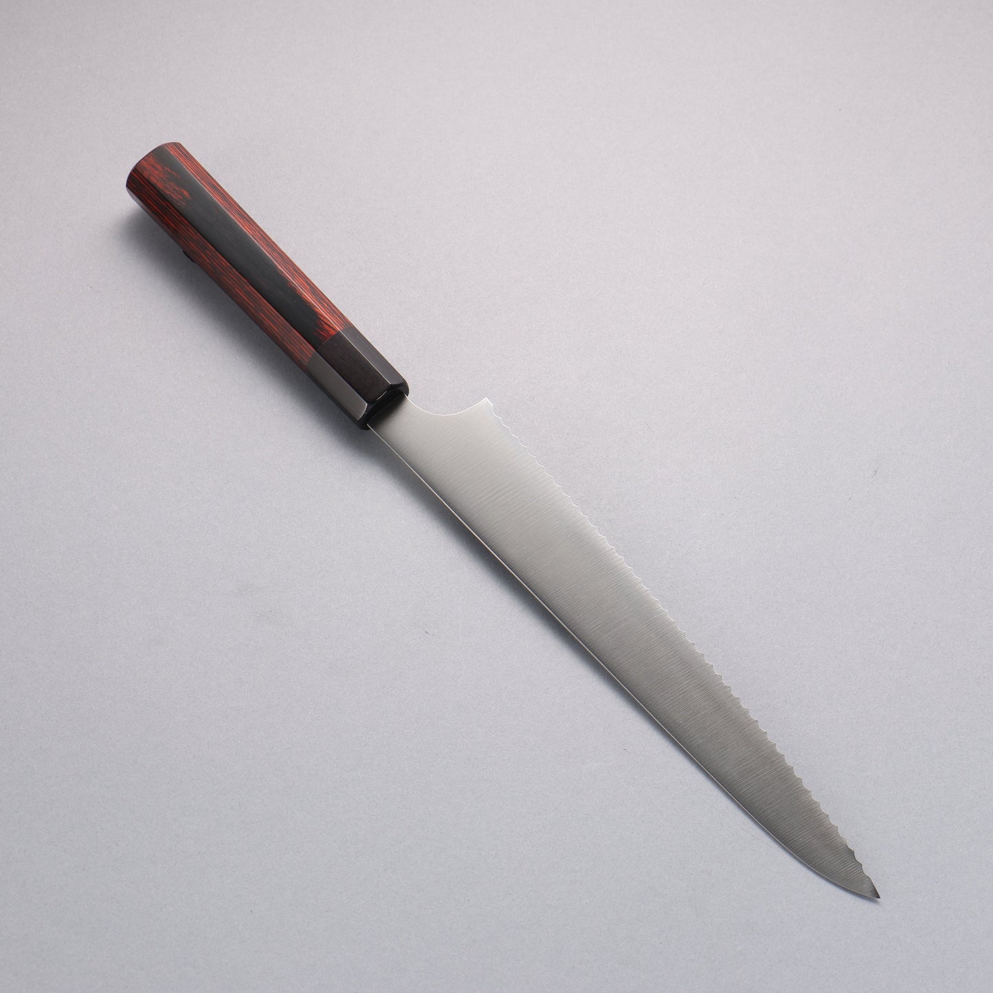 清助 ステンレス鋼 パン切り包丁 240mm 赤合板柄 - 清助刃物