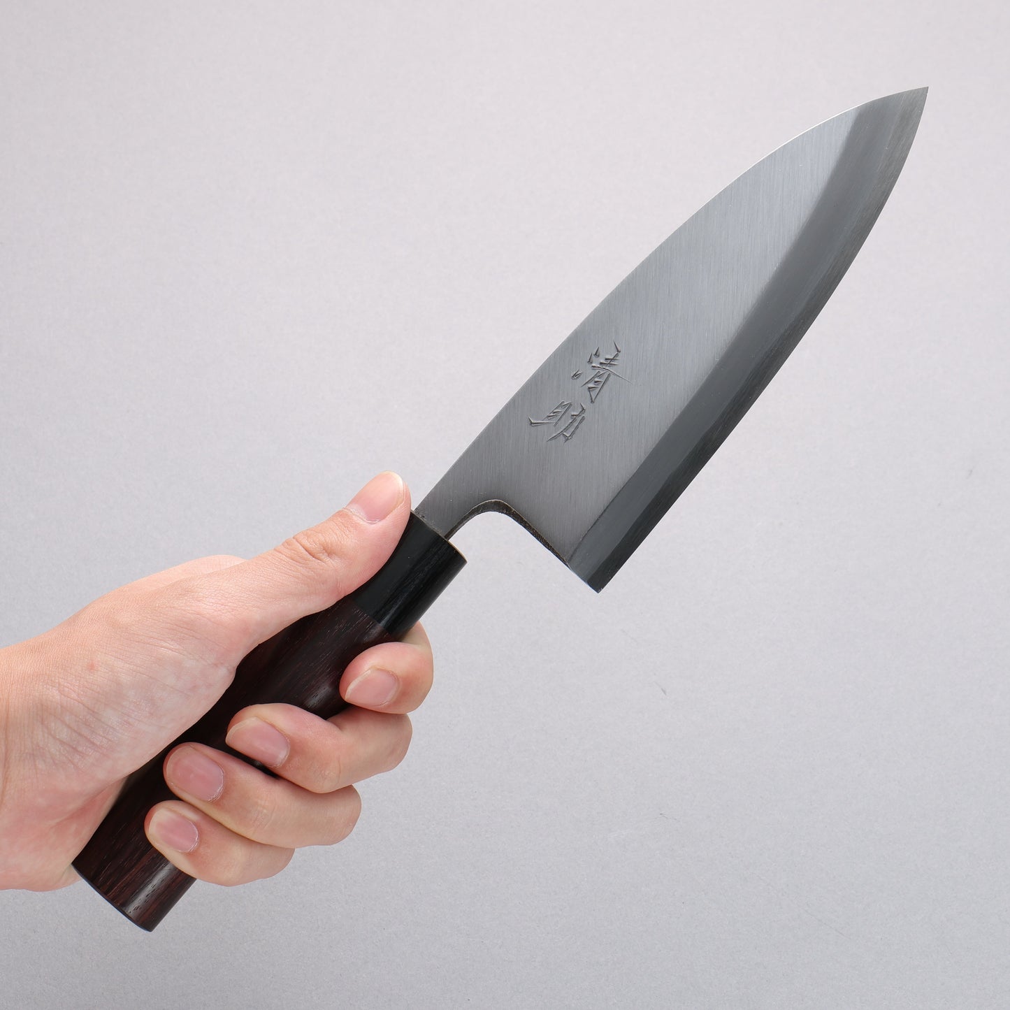 清助 青紙 霞研 出刃包丁 150mm 紫檀柄 - 清助刃物