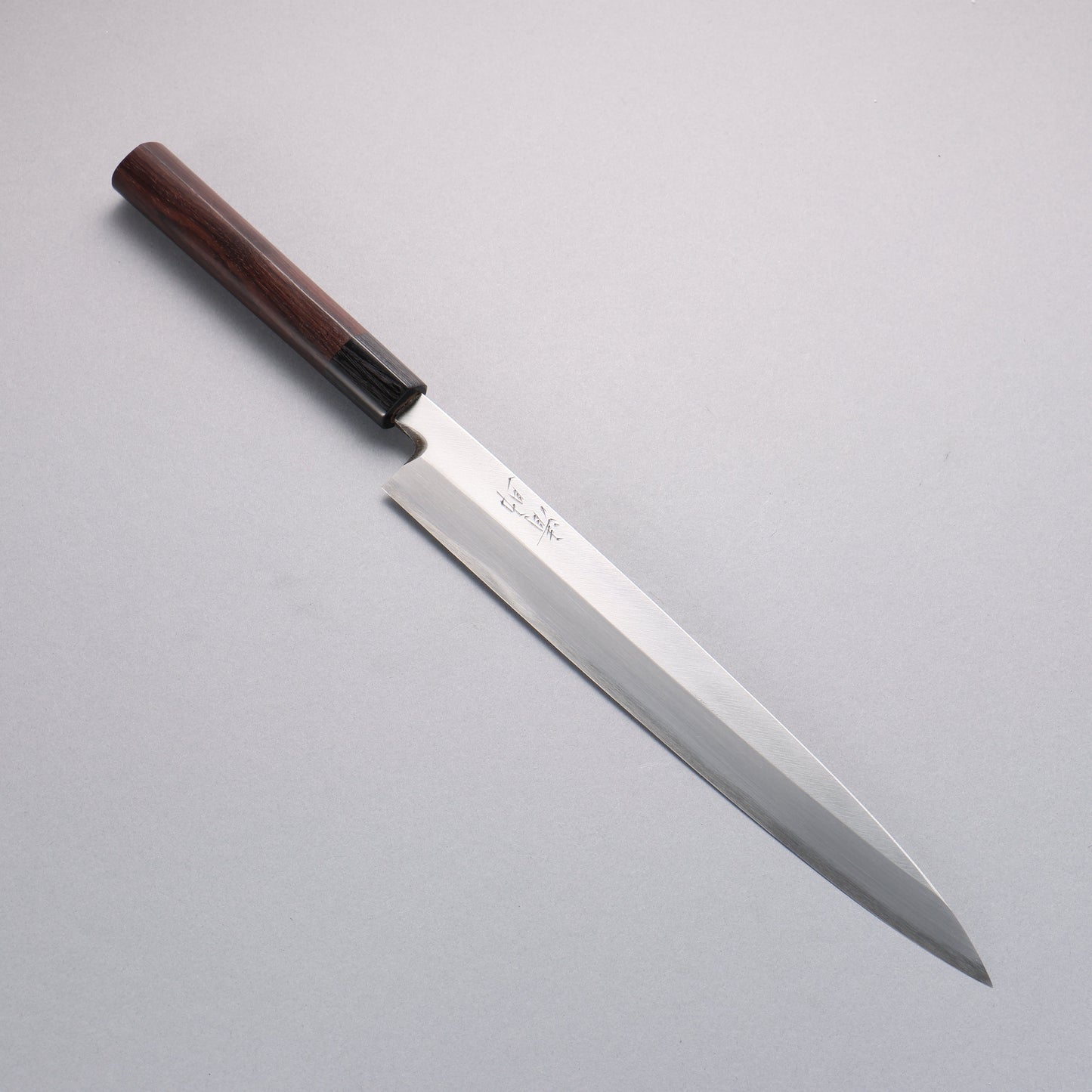 清助 白鋼 霞研 柳刃包丁 270mm 紫檀柄 - 清助刃物