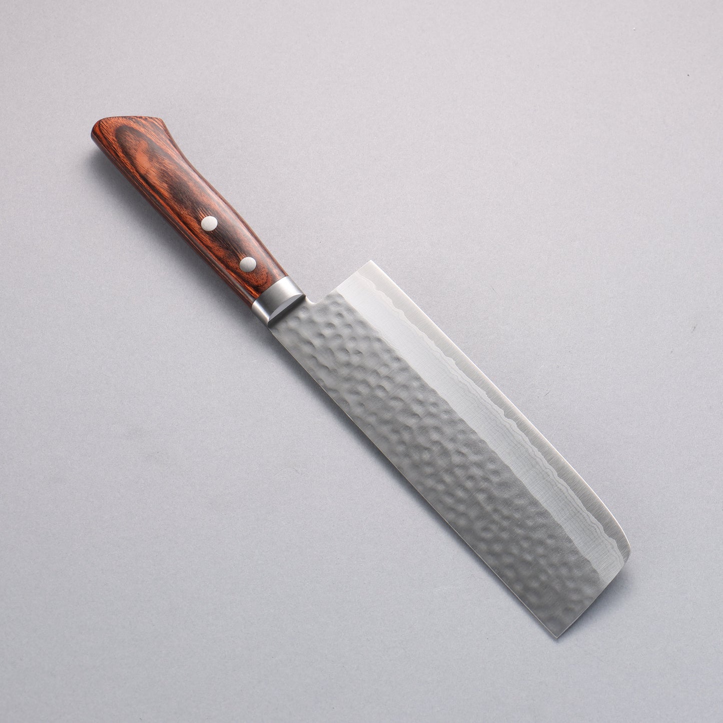訓平 刻流(こくりゅう) V金10号 ダマスカス 菜切包丁 165mm マホガニー柄 - 清助刃物