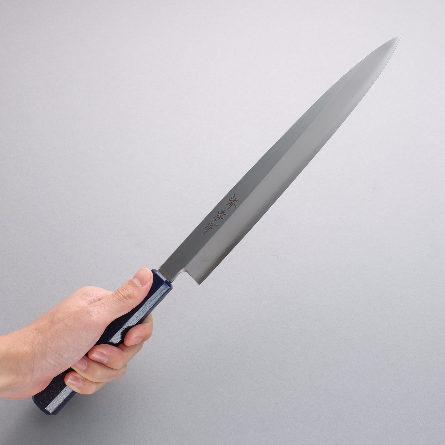 堺 孝行 なないろ INOX モリブデン鋼 柳刃包丁 270mm ABS樹脂(群青パール)柄 - 清助刃物