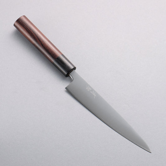 清助 青スーパー鋼 磨き仕上げ ペティーナイフ 150mm 紫檀 (口輪:黒合板)柄 - 清助刃物