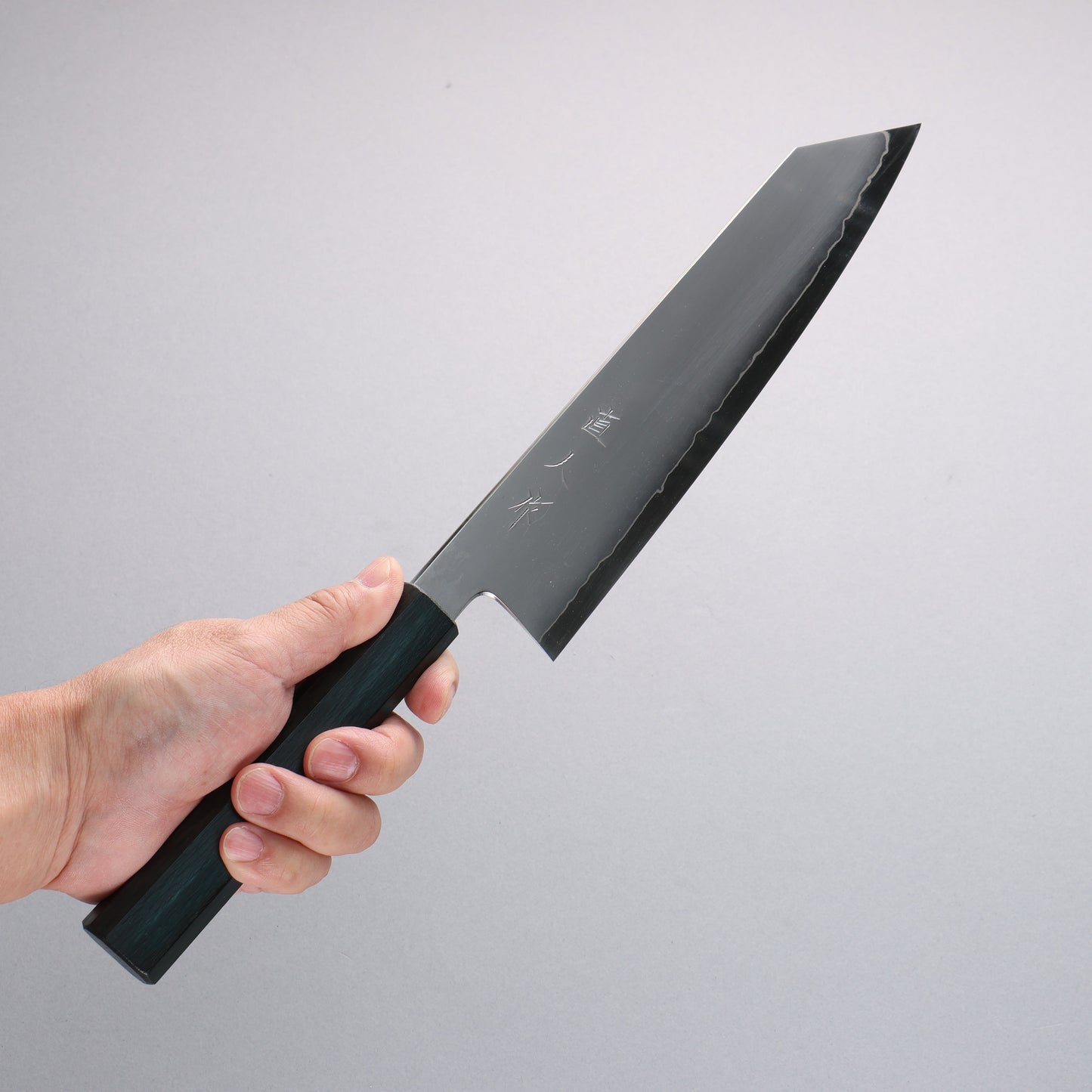 明神直人 SG2 霞研 切付牛刀包丁 240mm 樫 (藍染め)柄 - 清助刃物