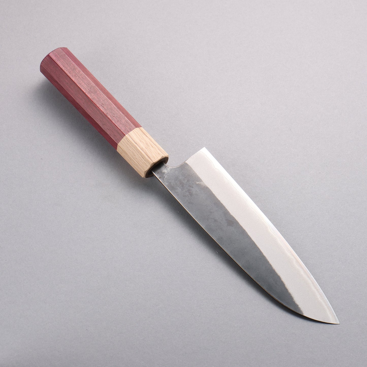 清助 青ニ鋼 黒仕上げ 三徳包丁 170mm パープルハート (口輪:樫)柄 - 清助刃物