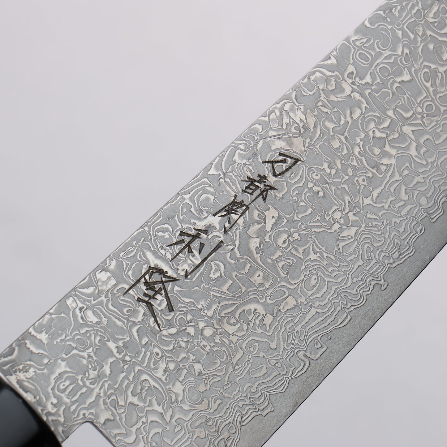 利隆 清助 V金10号 65層ダマスカス 三徳包丁 180mm 黒檀 (メープルリング 水牛口輪)柄 - 清助刃物
