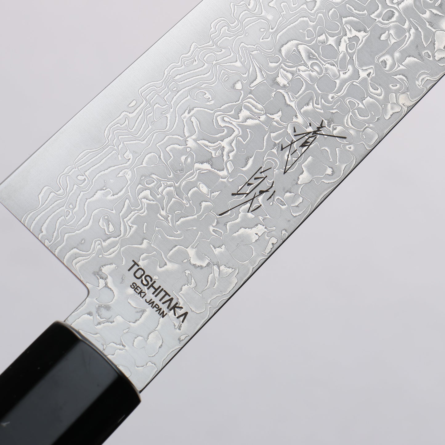 利隆 清助 V金10号 65層ダマスカス 切付牛刀包丁 210mm 黒檀 (メープルリング 水牛口輪)柄 - 清助刃物