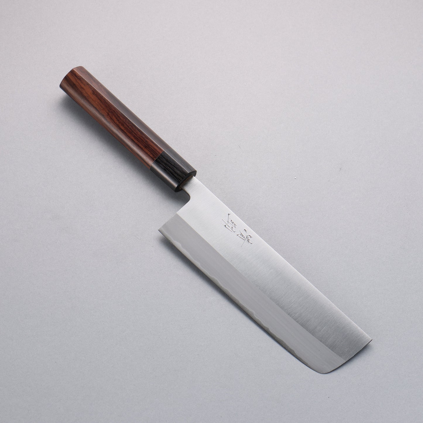 清助 白鋼 霞研 菜切包丁 180mm 紫檀柄 - 清助刃物