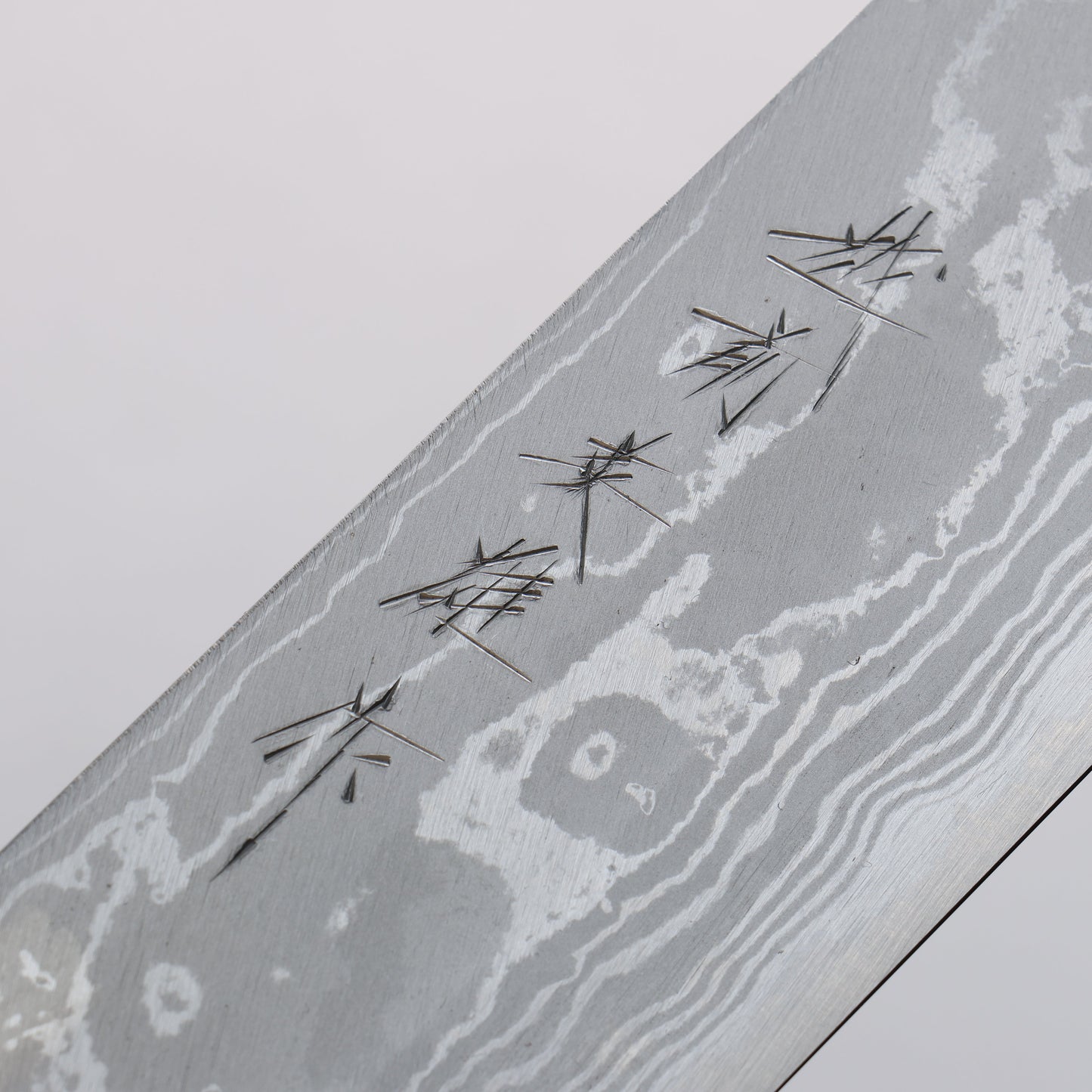 北岡 英雄 青ニ鋼 ダマスカス 角型薄刃包丁 180mm 紫檀柄 - 清助刃物