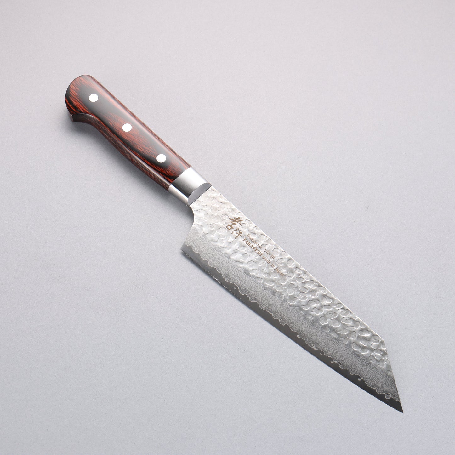 堺 孝行 VG10 33層 ダマスカス 切付牛刀包丁 190mm マホガニー柄 - 清助刃物