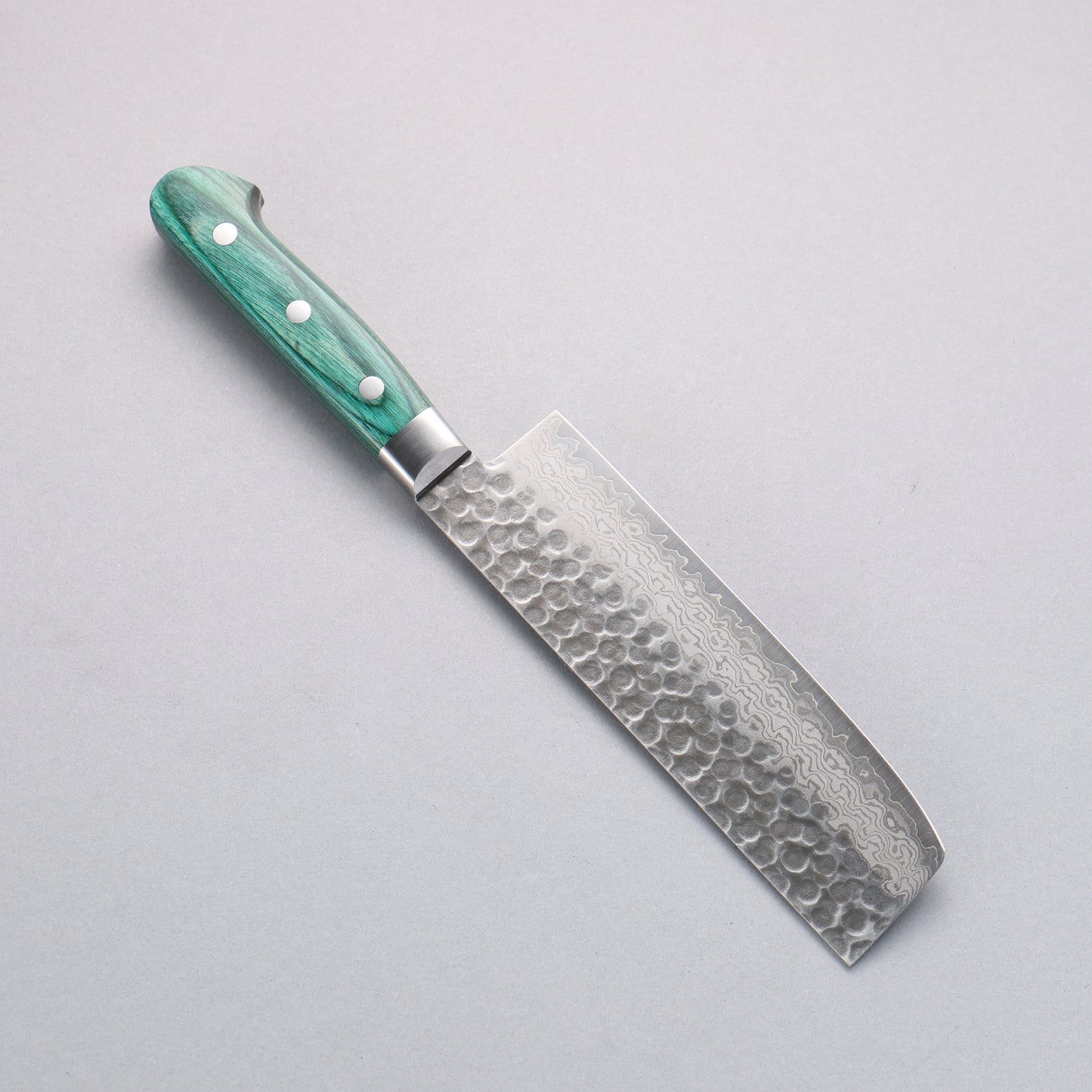 堺 孝行 V金10号 17層ダマスカス 菜切包丁 170mm 緑合板柄 - 清助刃物