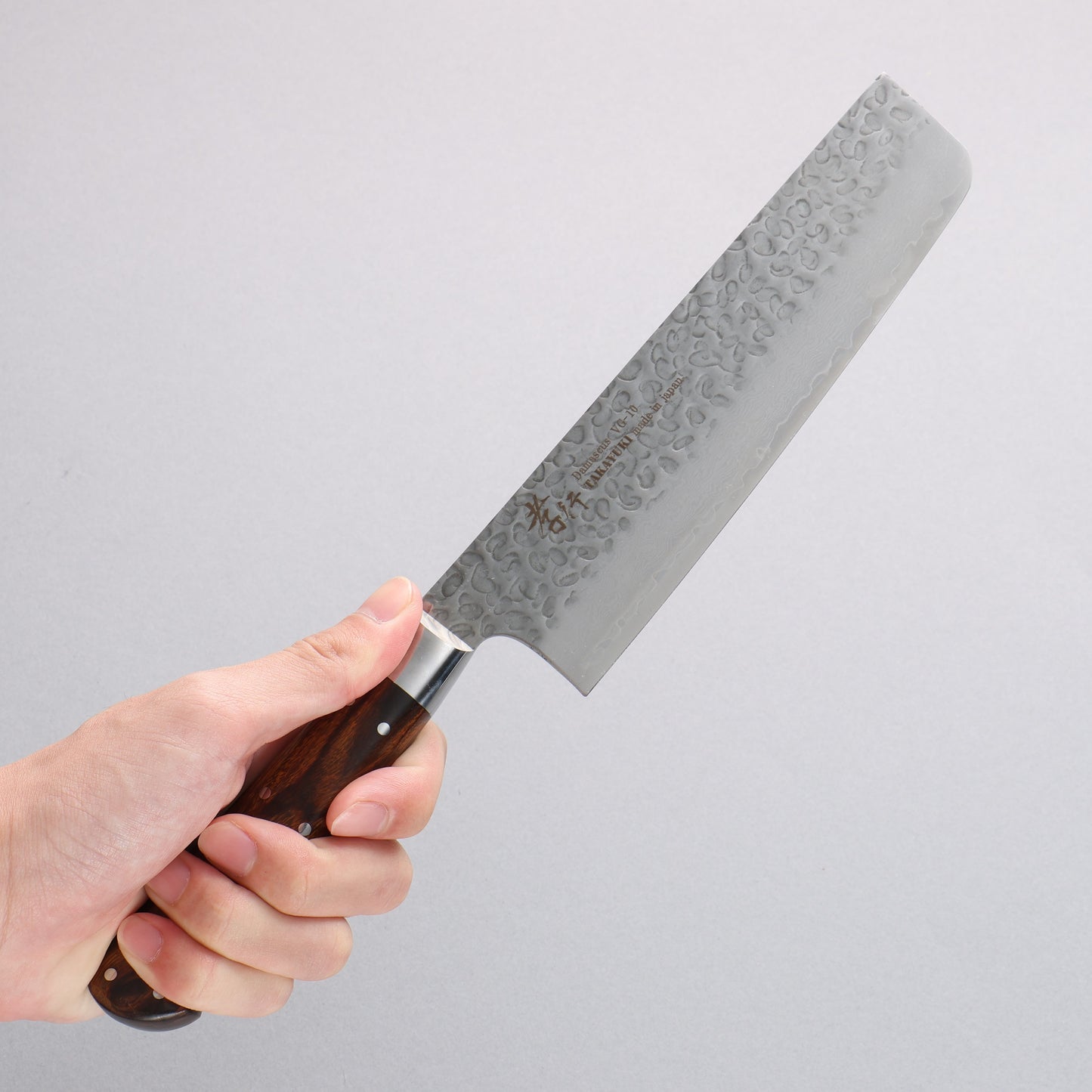 堺 孝行 VG10 33層 ダマスカス 菜切包丁 160mm デザートアイアンウッド(杉原モデル)柄 - 清助刃物