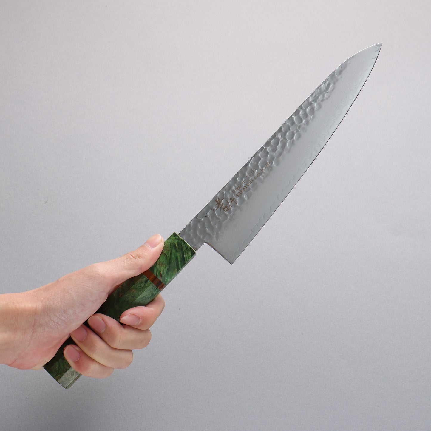 堺 孝行 V金10号 33層ダマスカス 牛刀包丁 和包丁 210mm スタビライズドウッド 翠 柄 - 清助刃物