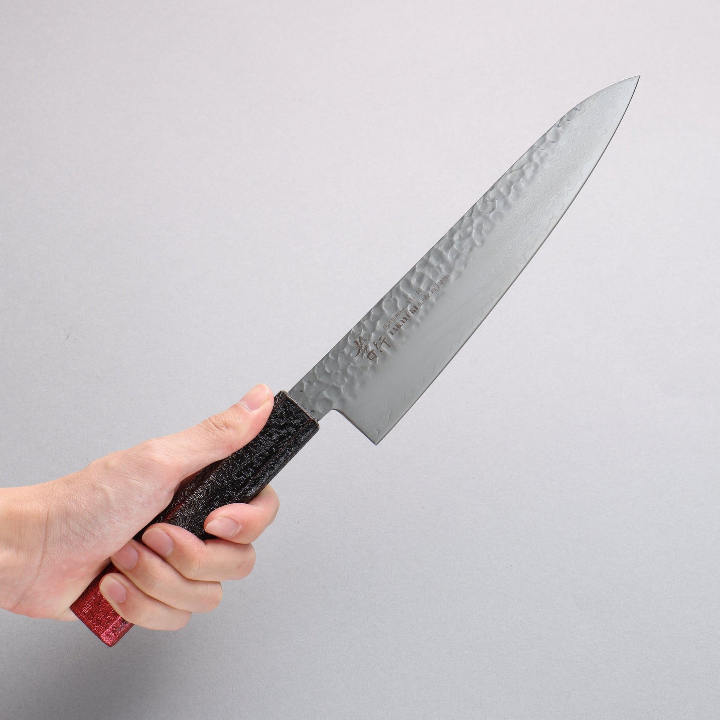 堺 孝行 琳凰 VG10 33層 ダマスカス 牛刀包丁 和包丁 210mm 赤漆塗り柄 - 清助刃物