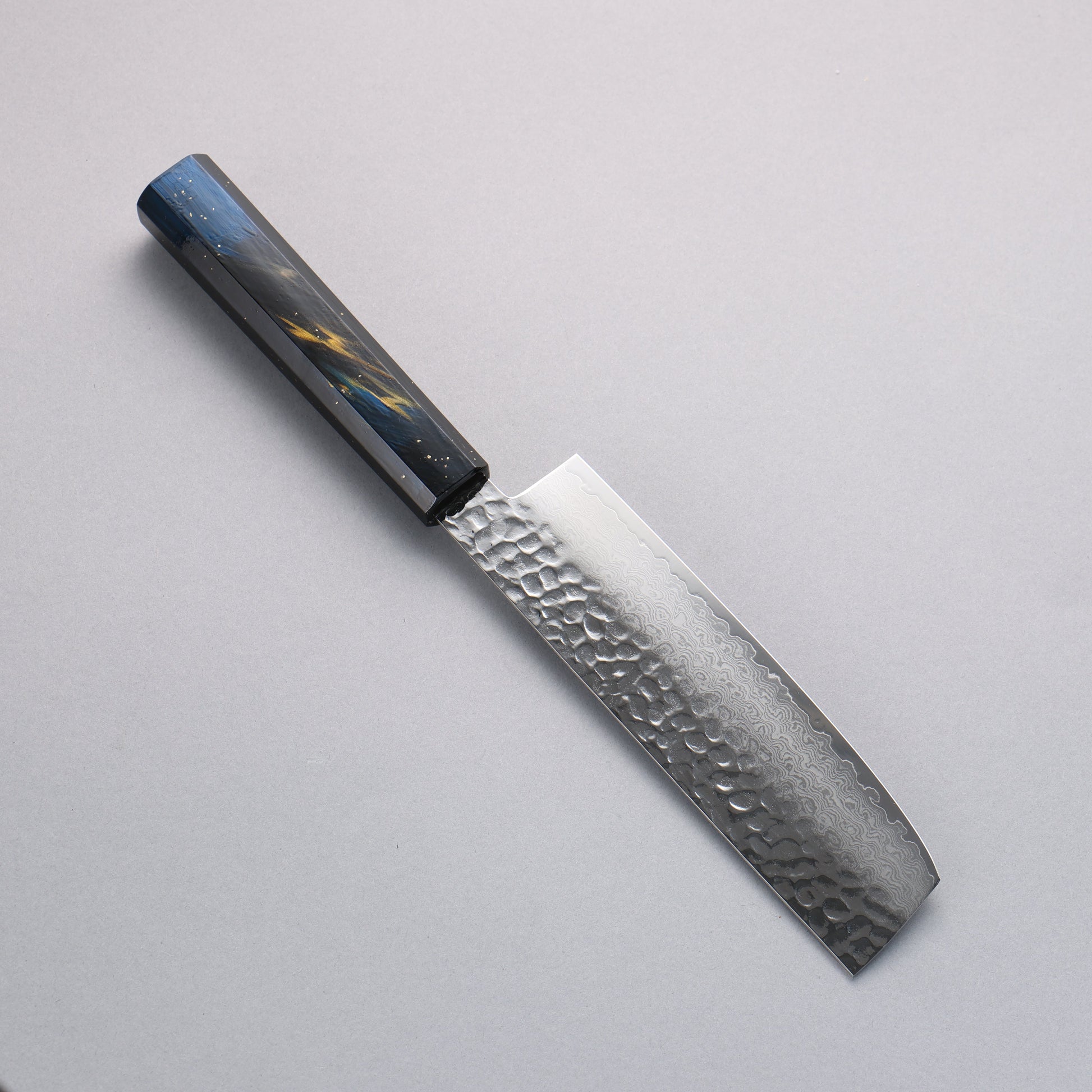 堺 孝行 V金10号 33層ダマスカス 菜切包丁 160mm 樫の木漆塗り(彩宇)柄 - 清助刃物