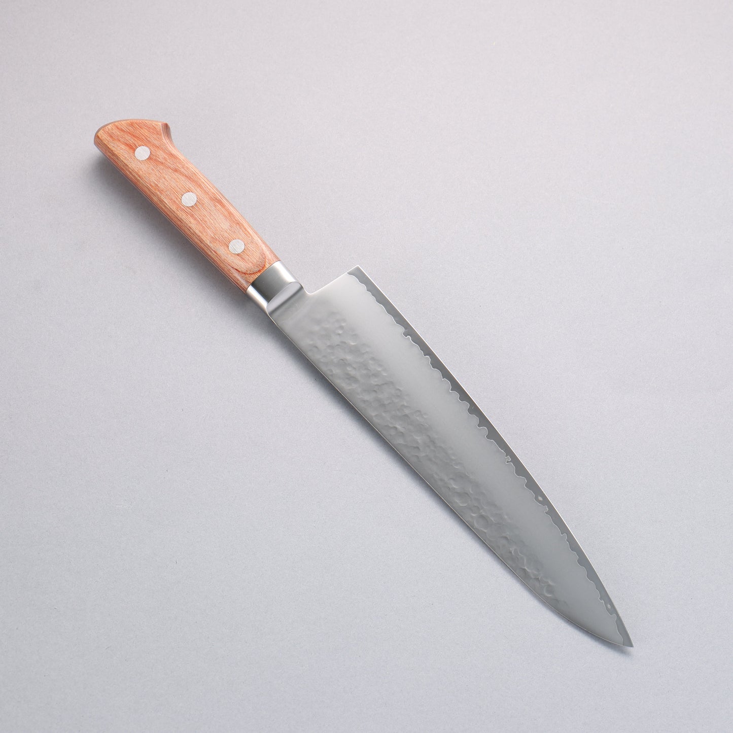 堺 孝行 V金5号 鎚目 牛刀包丁 210mm 茶合板柄 - 清助刃物