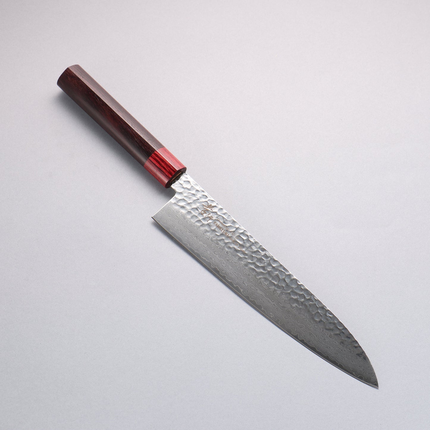堺 孝行 V金10号 33層ダマスカス 牛刀包丁 240mm 紫檀 (口輪:赤合板)柄 - 清助刃物