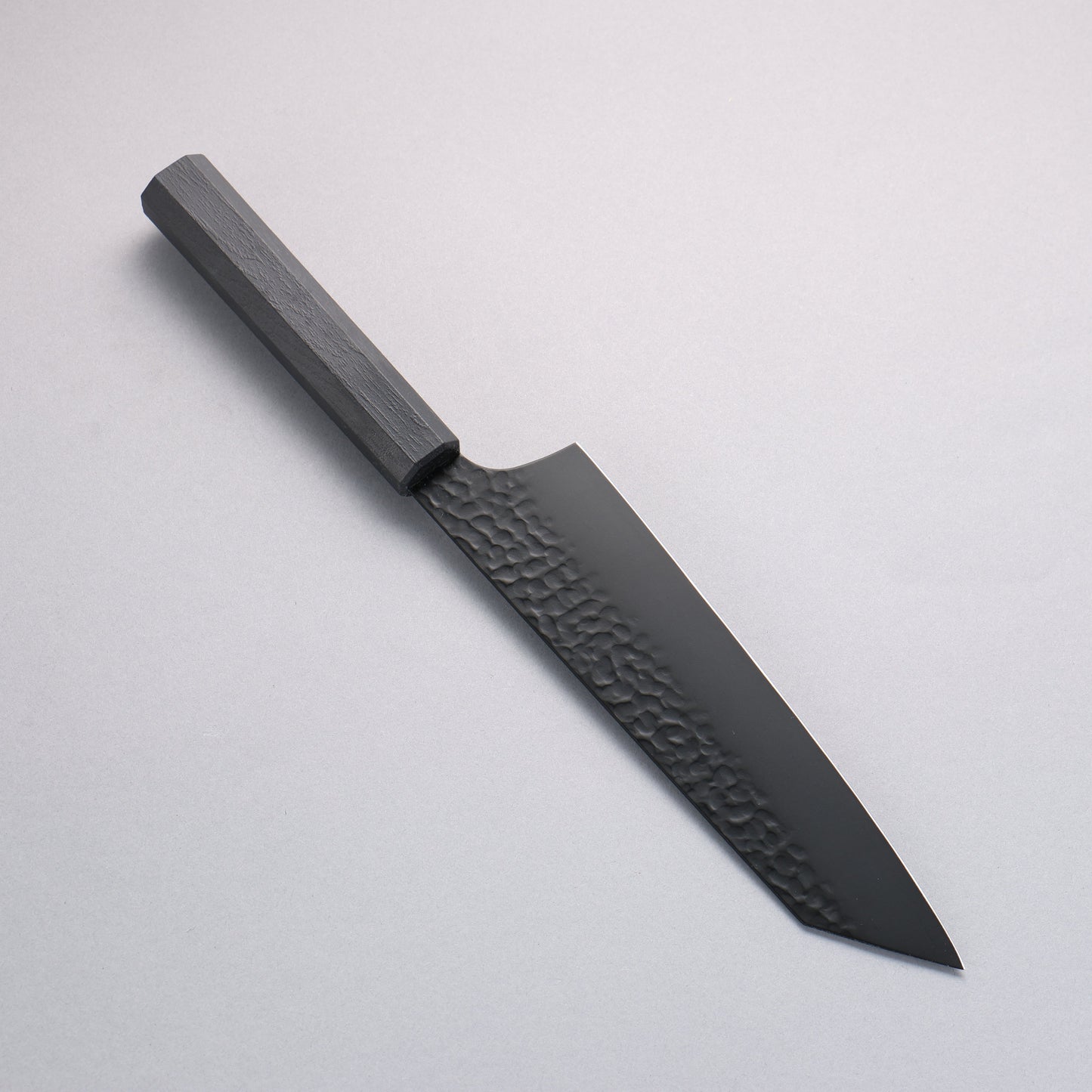 堺 孝行 黒影 V金10号 鎚目 テフロン加工 切付牛刀包丁 190mm 黒漆塗り柄 - 清助刃物
