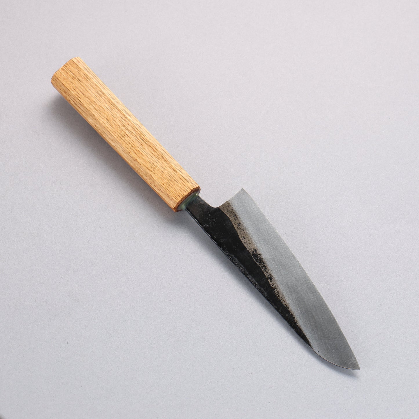 中新田 白ニ鋼 黒仕上げ 皮ムキ 120mm 樫柄 - 清助刃物
