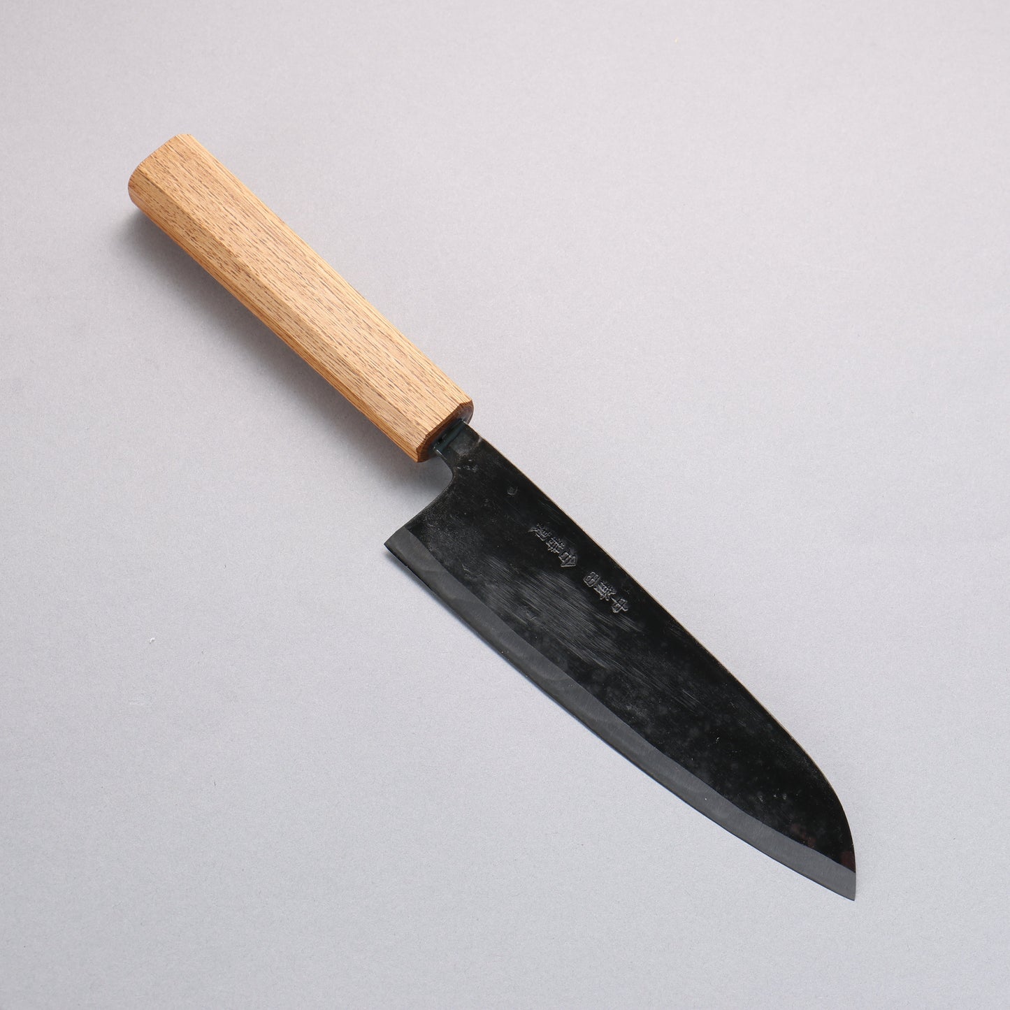 中新田 白ニ鋼 黒仕上げ 三徳包丁 165mm 樫柄 - 清助刃物