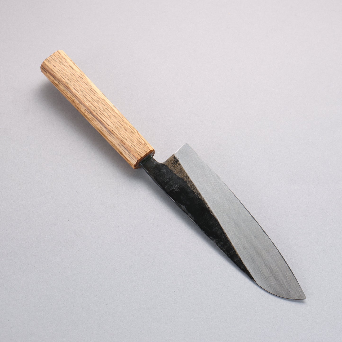 中新田 白ニ鋼 黒仕上げ 三徳包丁 165mm 樫柄 - 清助刃物