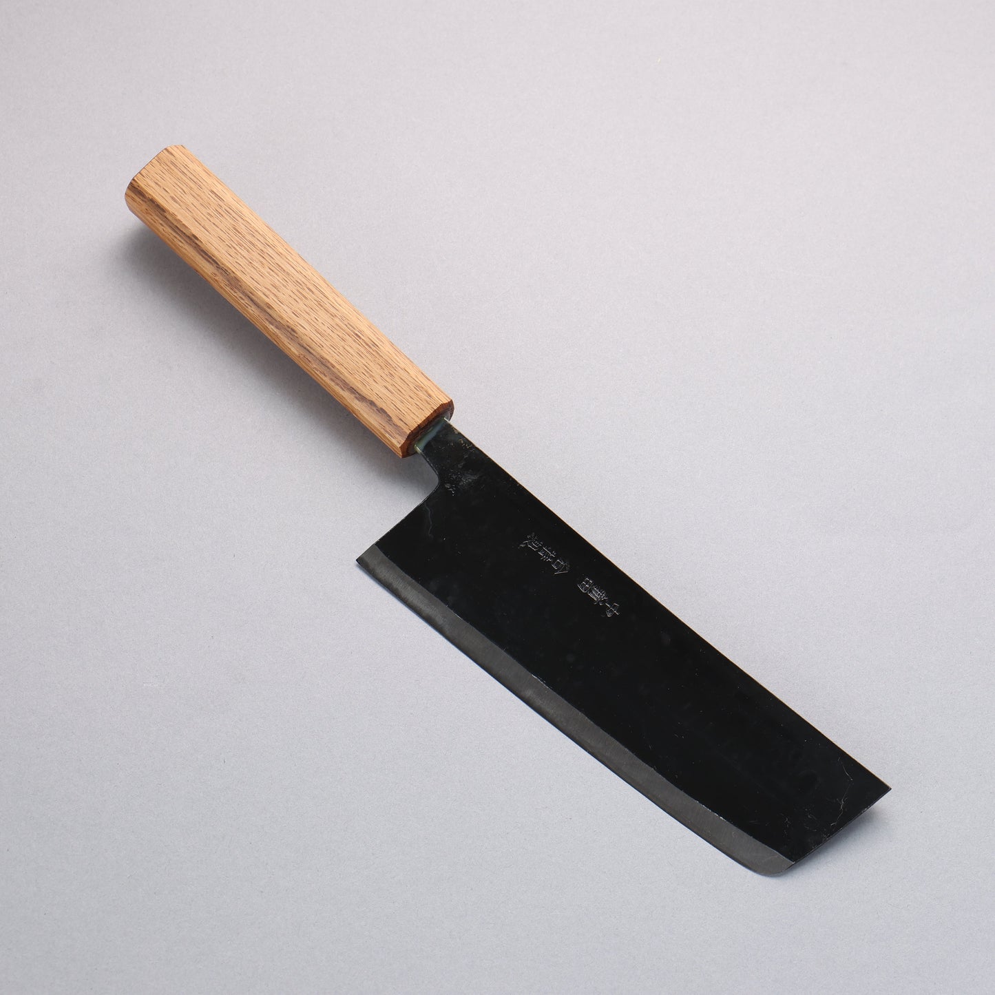 中新田 白ニ鋼 黒仕上げ 菜切包丁 165mm 樫柄 - 清助刃物