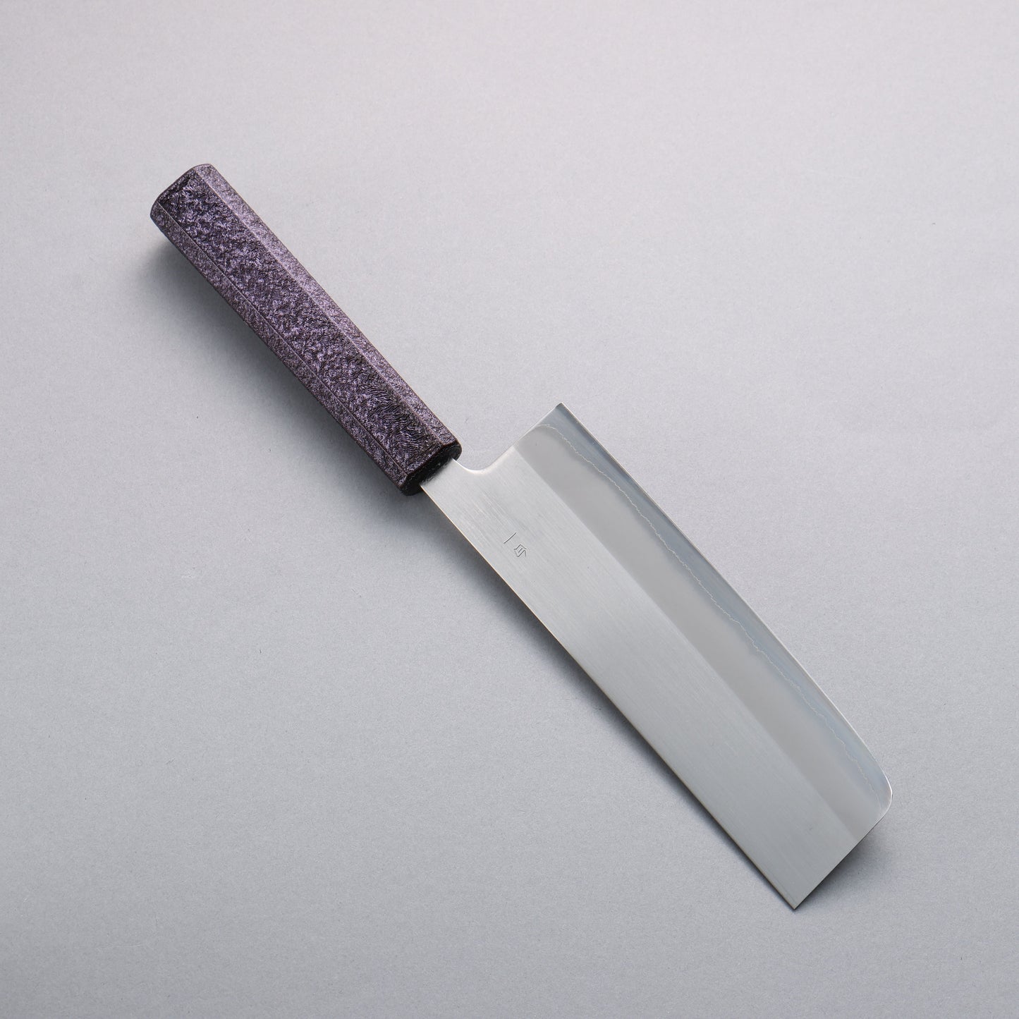 清助 白一鋼 磨き仕上げ 菜切包丁 165mm 樫木紫漆塗り柄 - 清助刃物