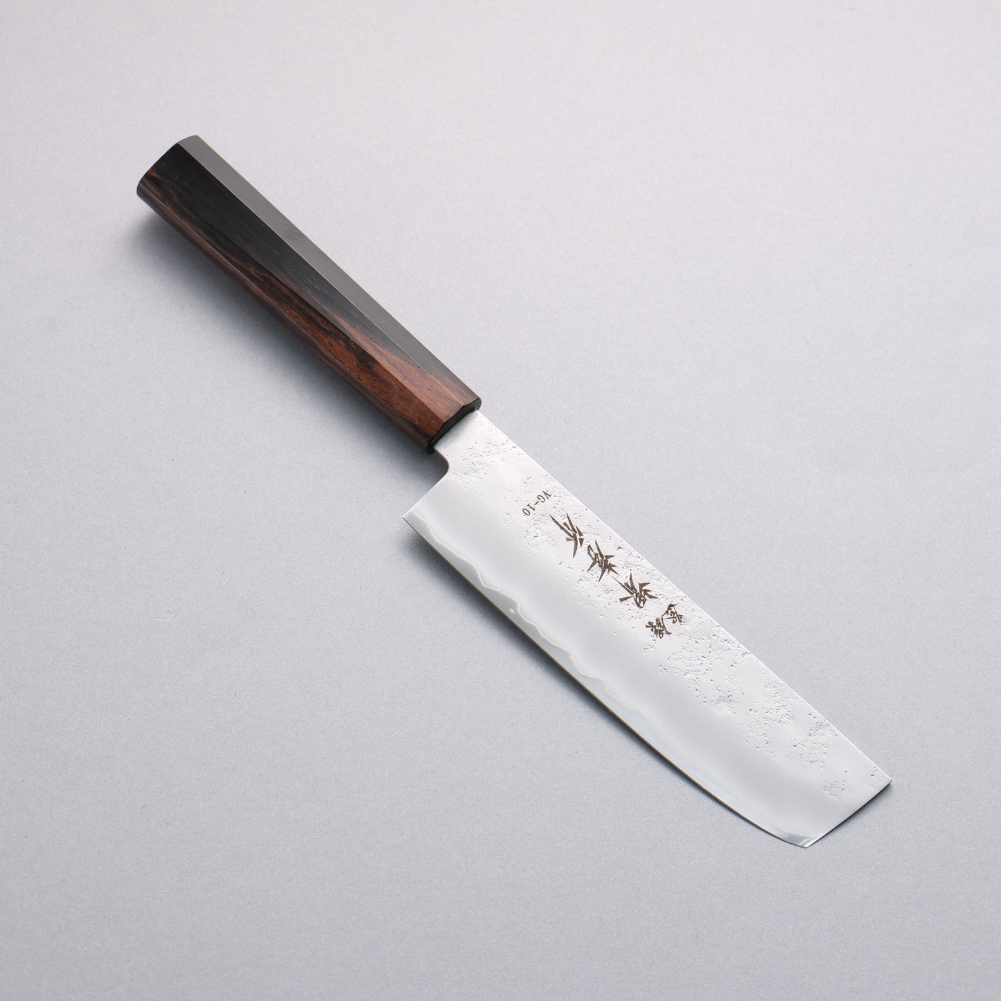 堺 孝行 V金10号 梨地 菜切包丁 160mm 黒檀柄 - 清助刃物