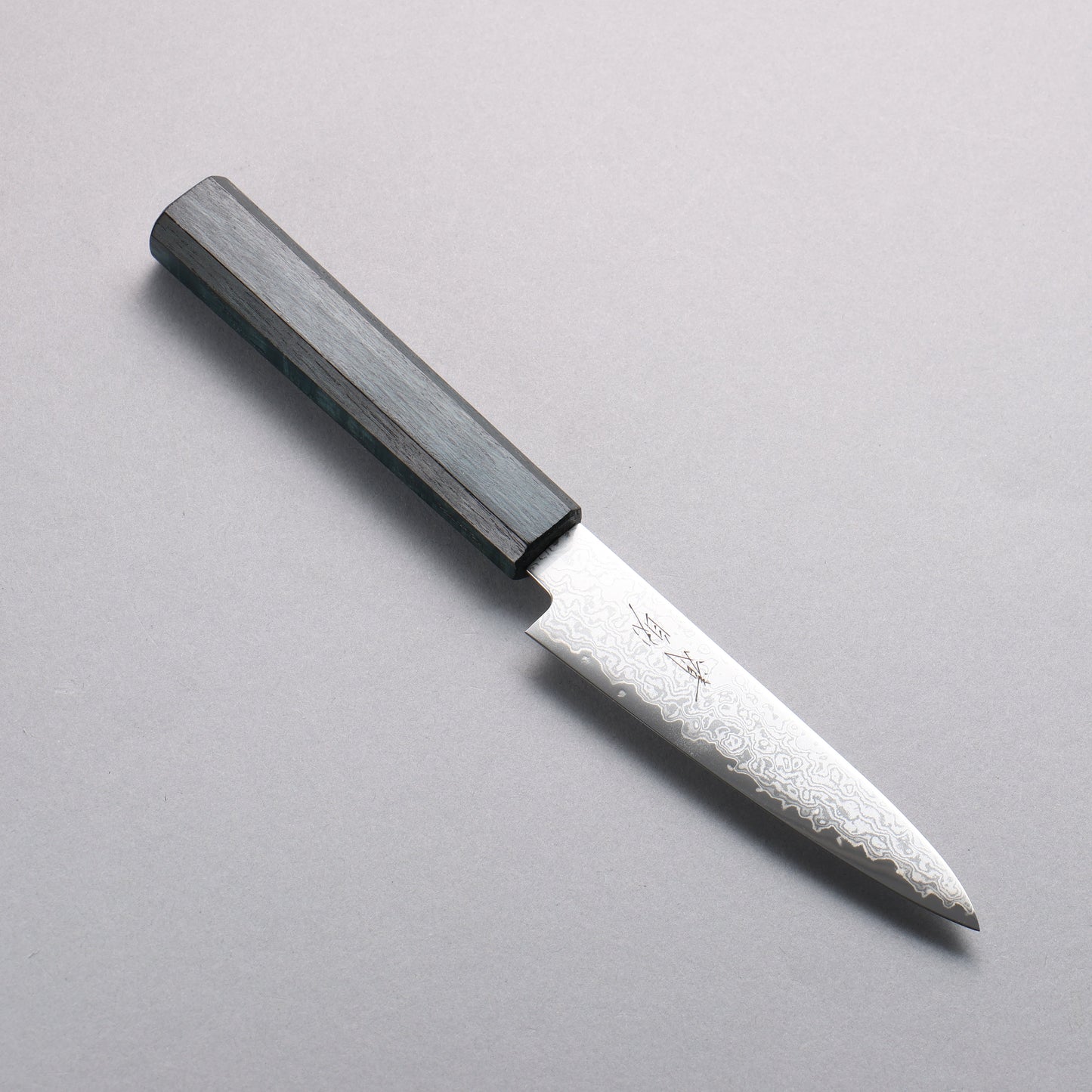 清助 V金10号 ダマスカス ペティーナイフ 120mm 樫 (藍染め)柄 - 清助刃物